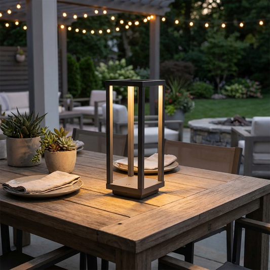 LumaFrame Lantern on dining table lifestyle setting