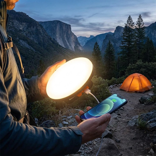Multifunctional Hiking Power Bank in outdoor hiking lifestyle setting