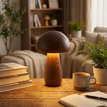 Lumishroom™ Wooden Table Lamp lifestyle image