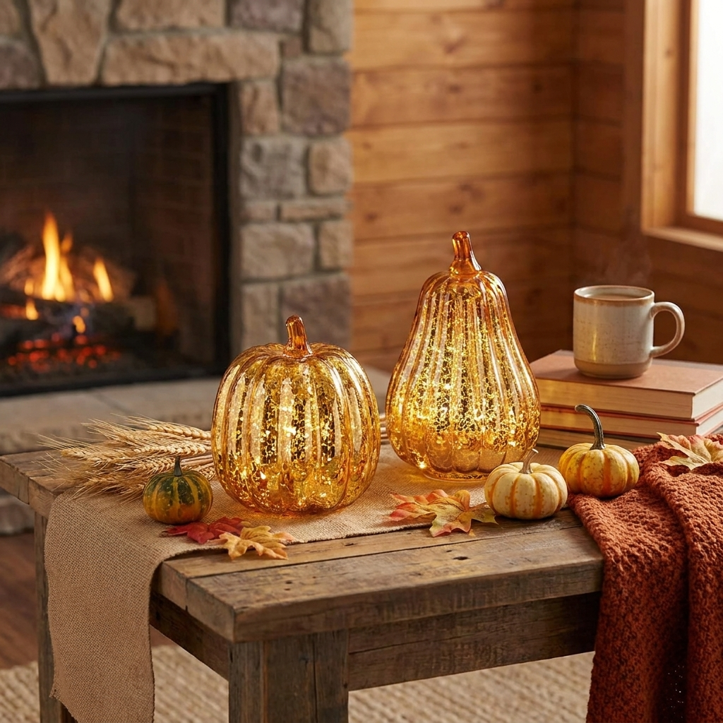 HarvestGlow™ Hand-Blown Glass Lamp lifestyle image