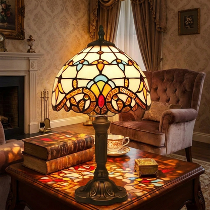 Antique Stained Glass Lamp lifestyle image