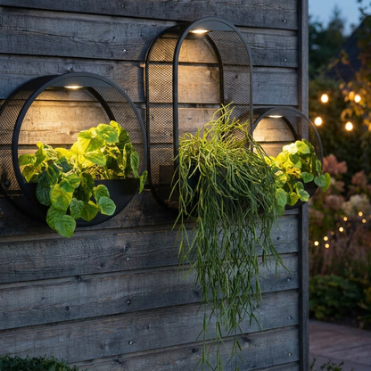 Solar Powered Wall Pot Light lifestyle image