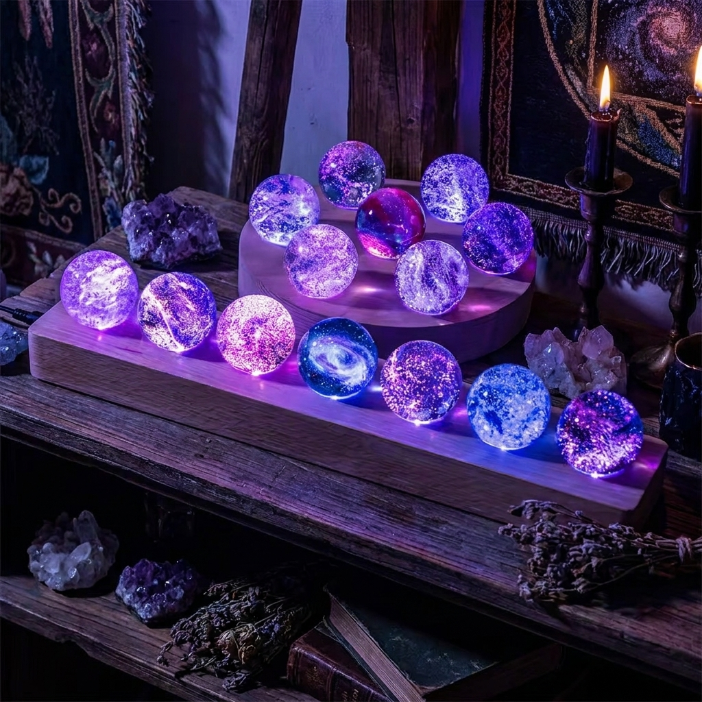 Luminous Crystal Galaxy Orbs lifestyle image
