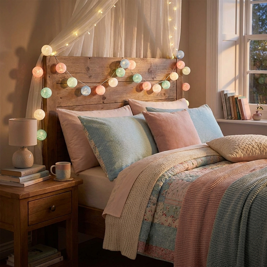 Cotton Ball Garland lifestyle