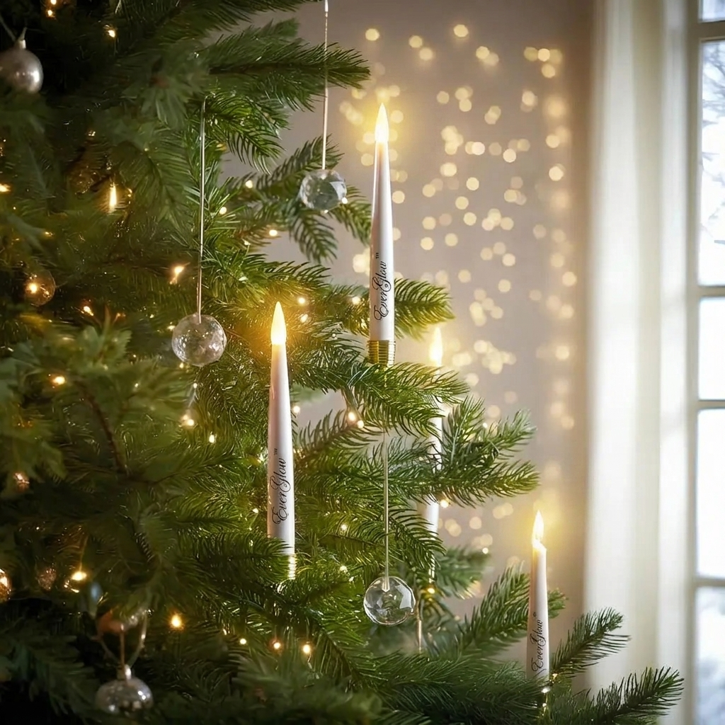 EverGlow Christmas Tree Candles lifestyle