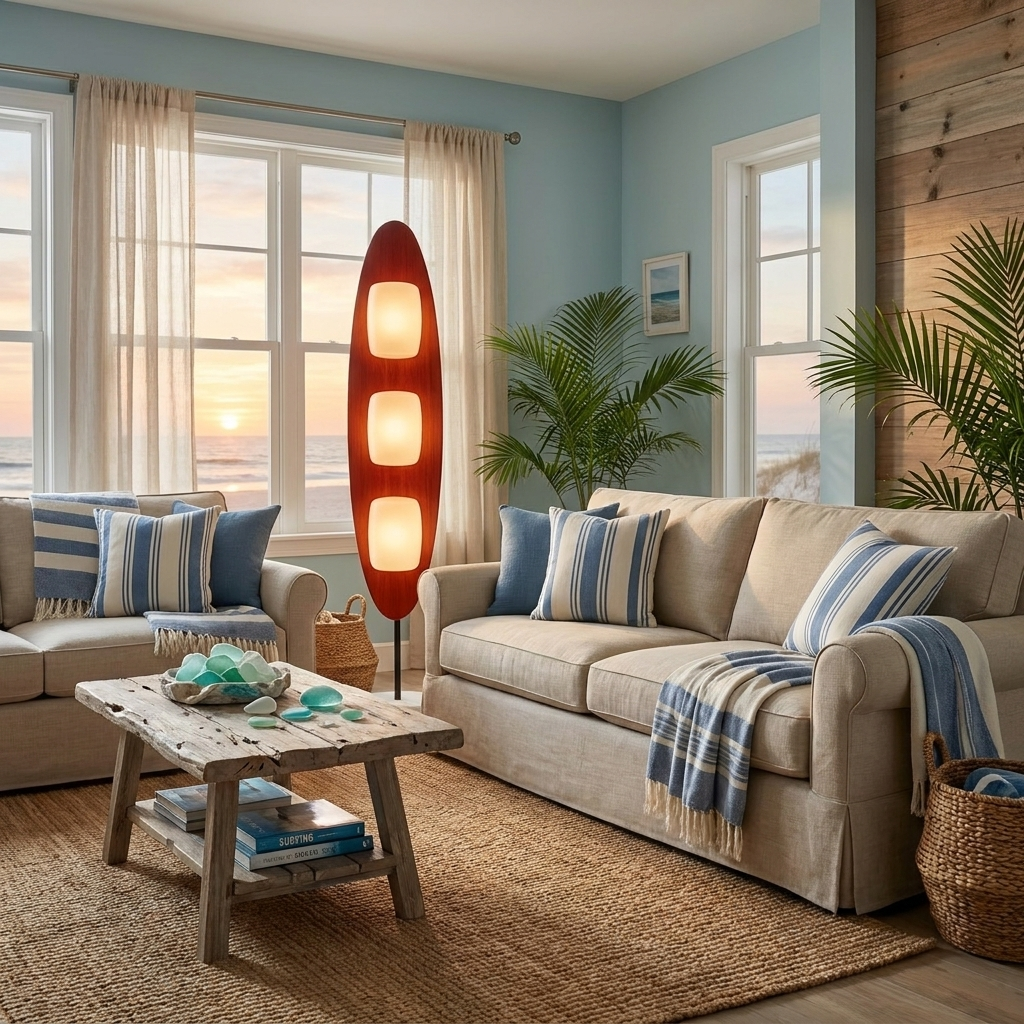 Totem Surfboard Floor Lamp lifestyle