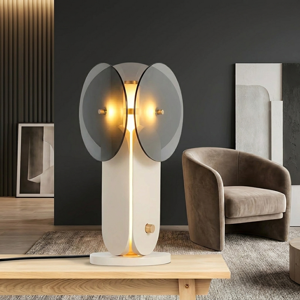 Trilume Smoke Grey Glass Lamp lifestyle