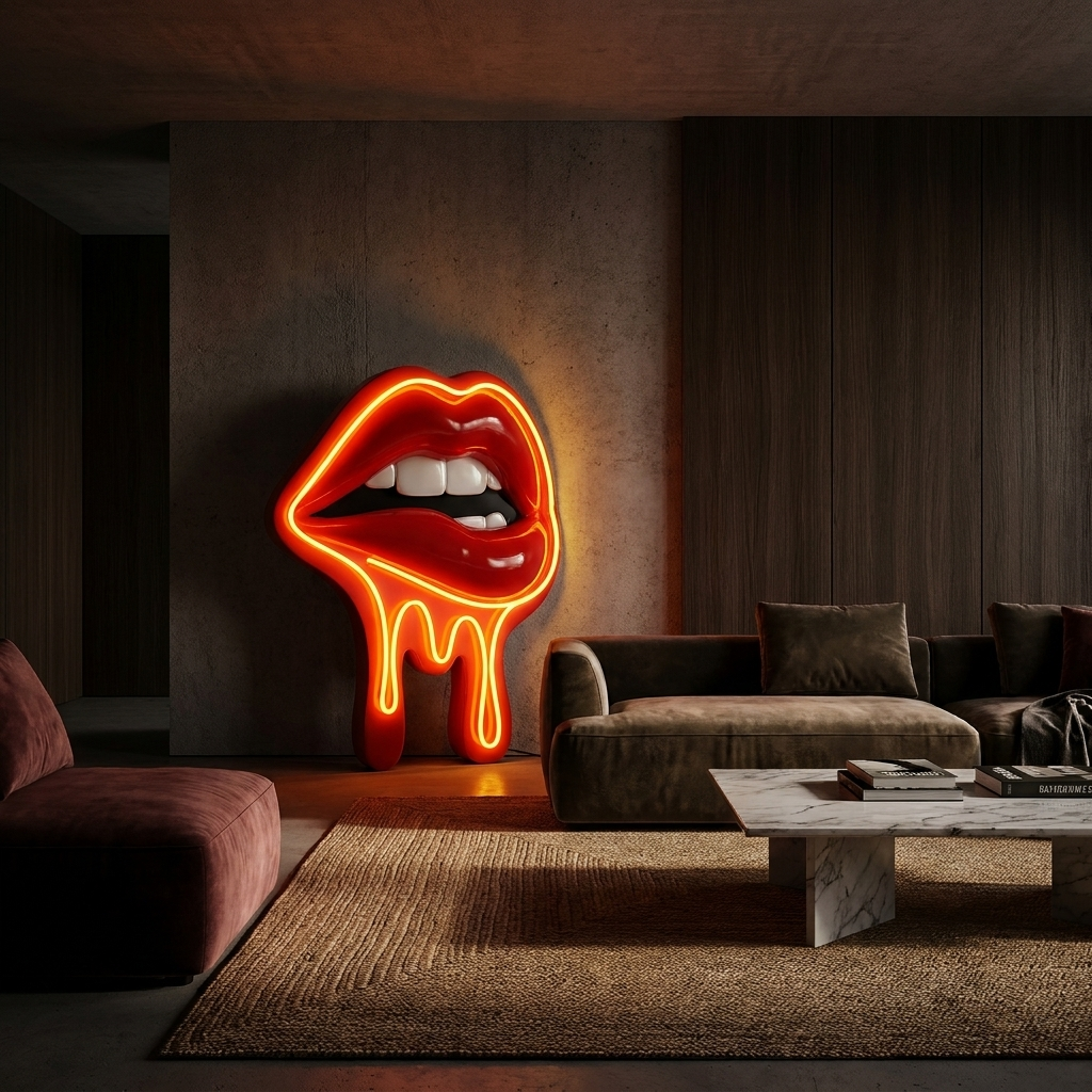 Desire lamp glowing in a moody lifestyle scene