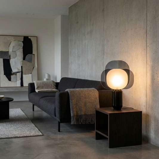Eclipse Glow Lamp glowing in a contemporary lifestyle scene