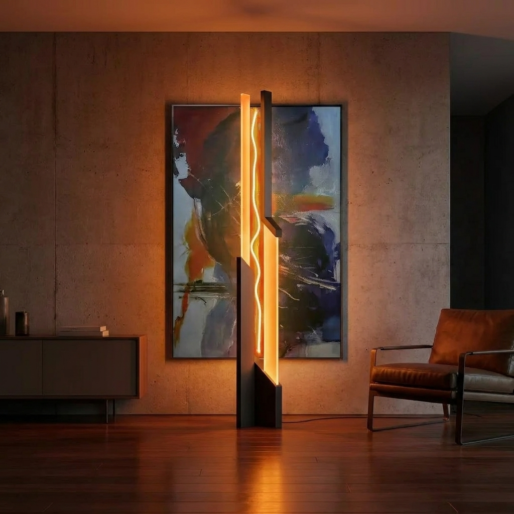Split Signal lamp glowing in a lifestyle scene