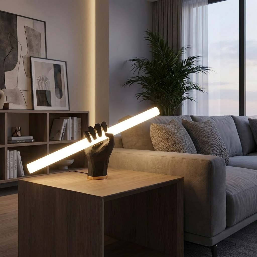 Mano Lux Lamp glowing in a lifestyle scene