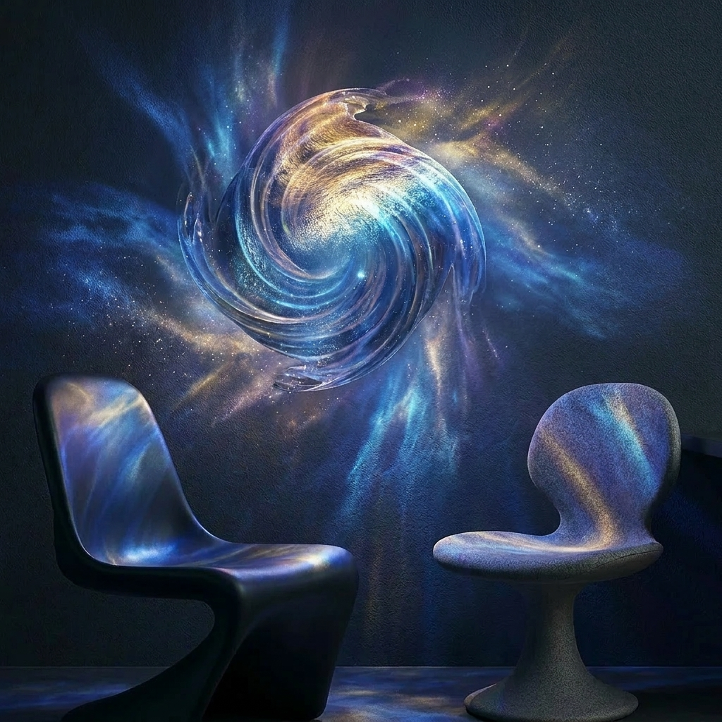 Cosmic Glow lamp illuminated in a lifestyle scene