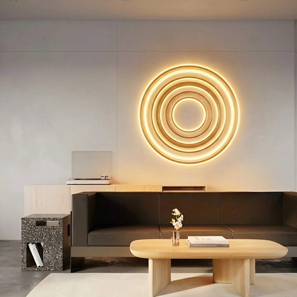 Radiant Rings lamp glowing in a lifestyle scene
