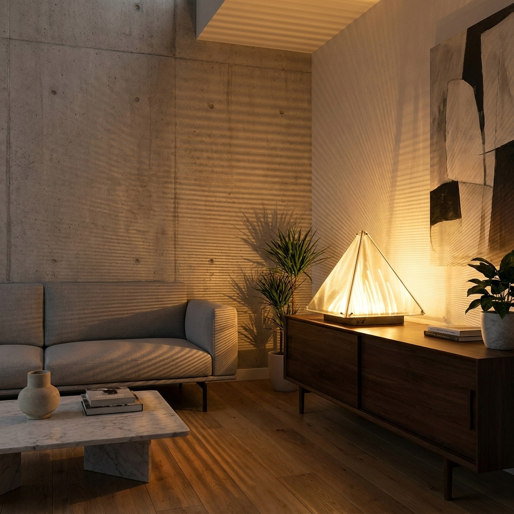 Louvre Lamp glowing in a lifestyle scene
