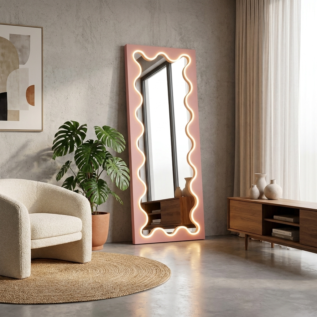 Enzo Floor Mirror in a lifestyle scene