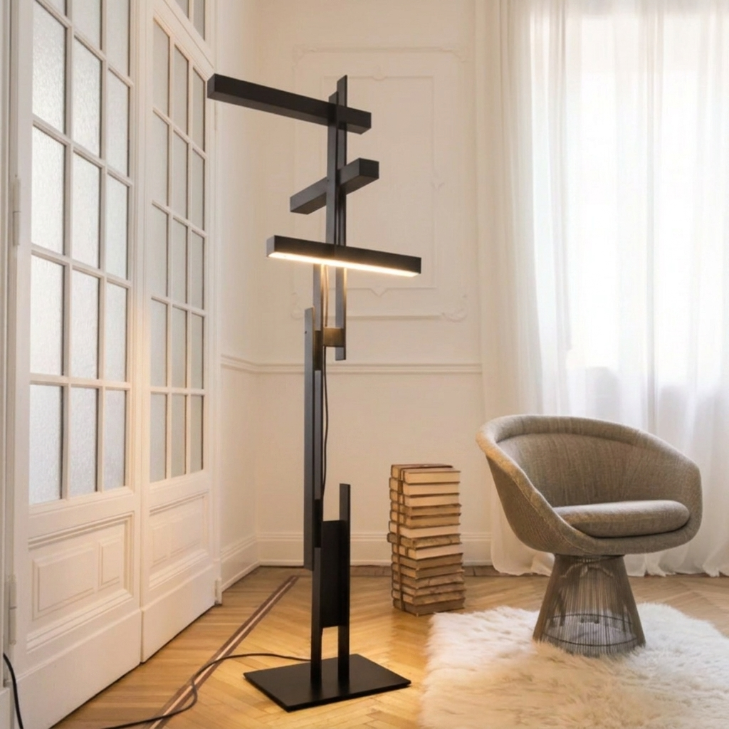 Axis Floor Lamp glowing in a lifestyle scene
