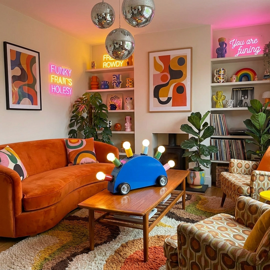 Super Funk Lamp glowing in a lifestyle scene