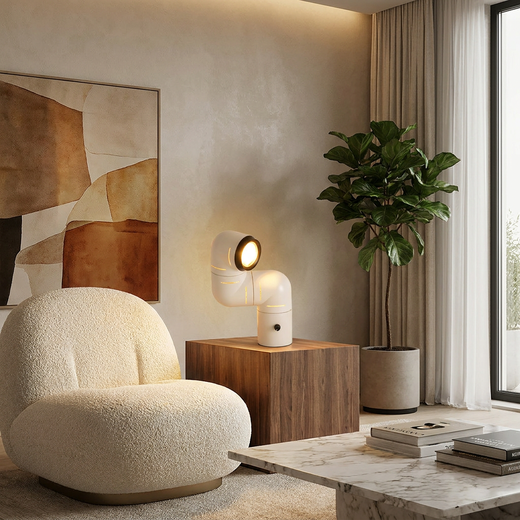 Tatu Style Table Lamp glowing in a lifestyle scene