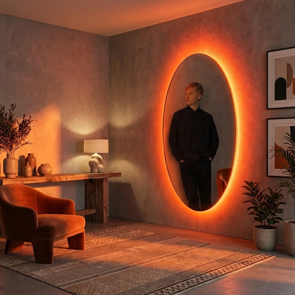 Ember Eclipse Mirror glowing in a lifestyle scene