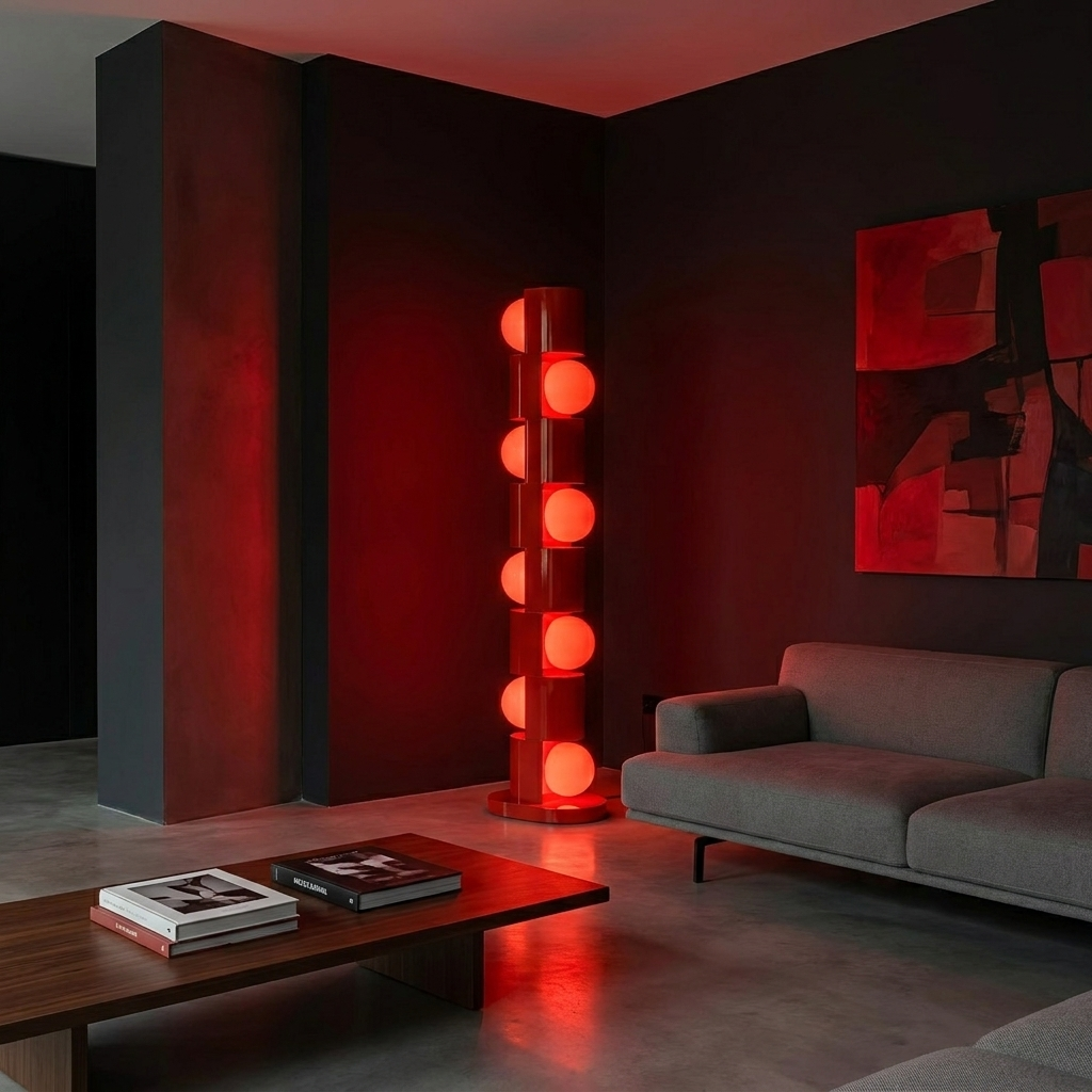 Obelon Floor Lamp glowing in a lifestyle scene