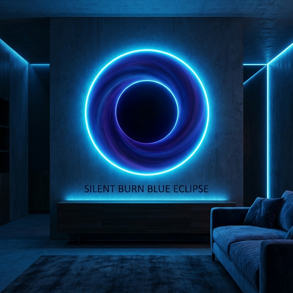 Silent Burn Blue Eclipse glowing in a lifestyle scene