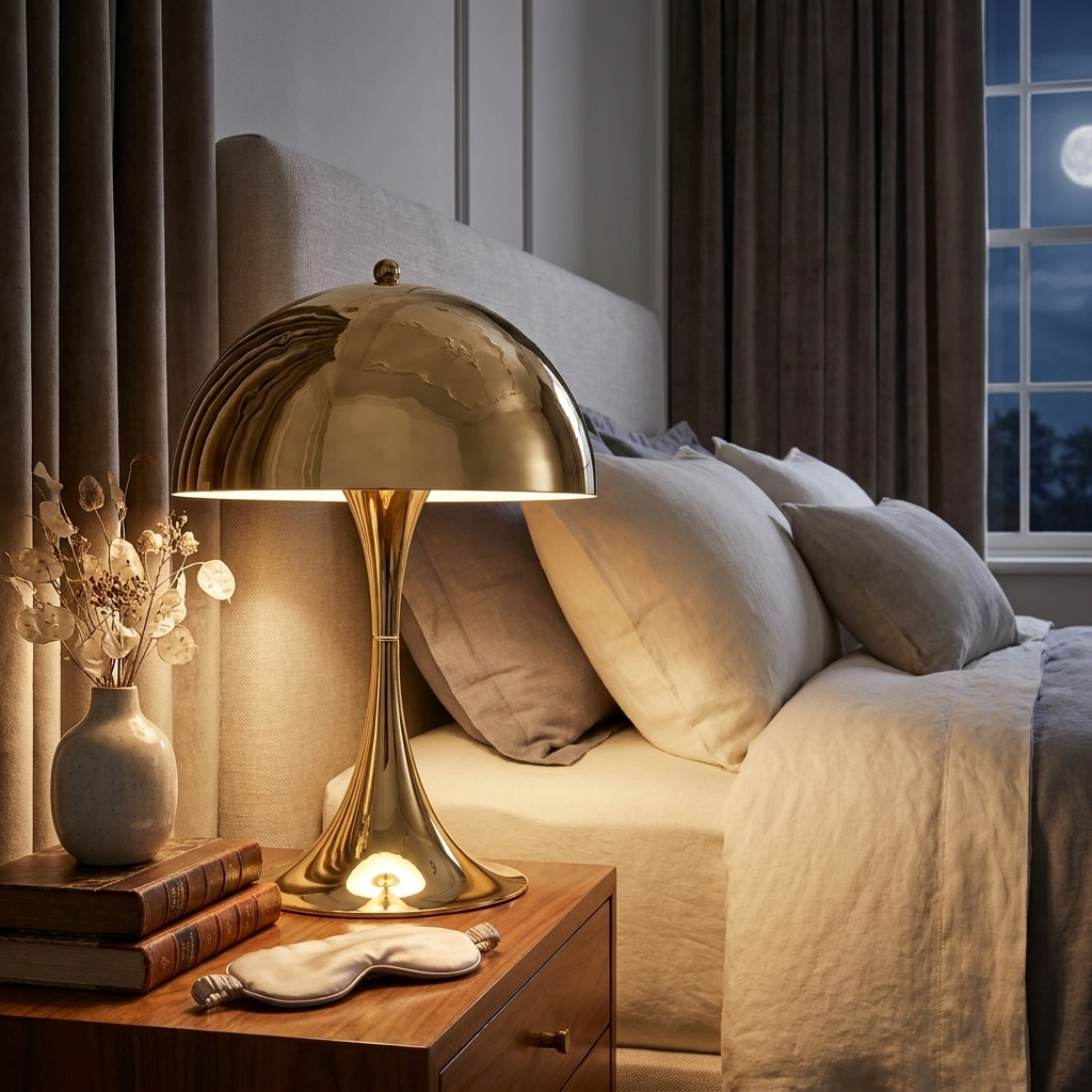 Lunara Table Lamp glowing in a lifestyle scene