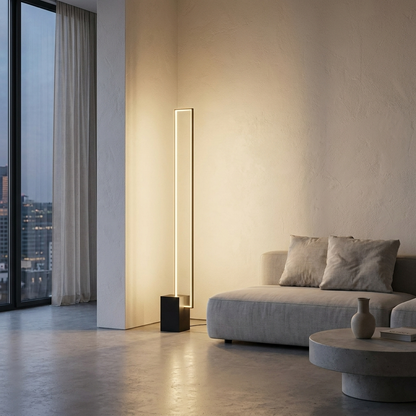 Linea Floor Lamp glowing in a lifestyle scene