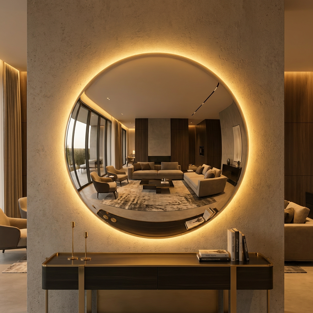 Convex Glow Mirror Golden Halo lifestyle