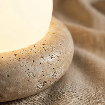Nomad Travertine Sphere Lamp