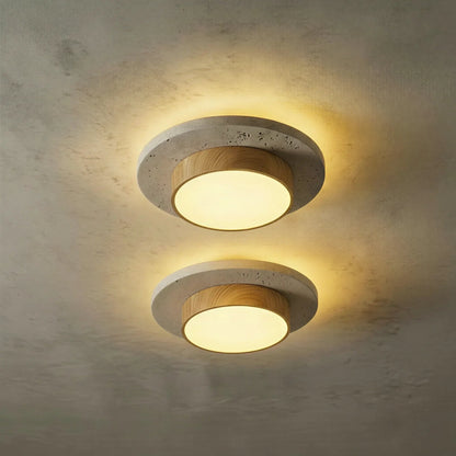Roundel Travertine Disc Ceiling Light