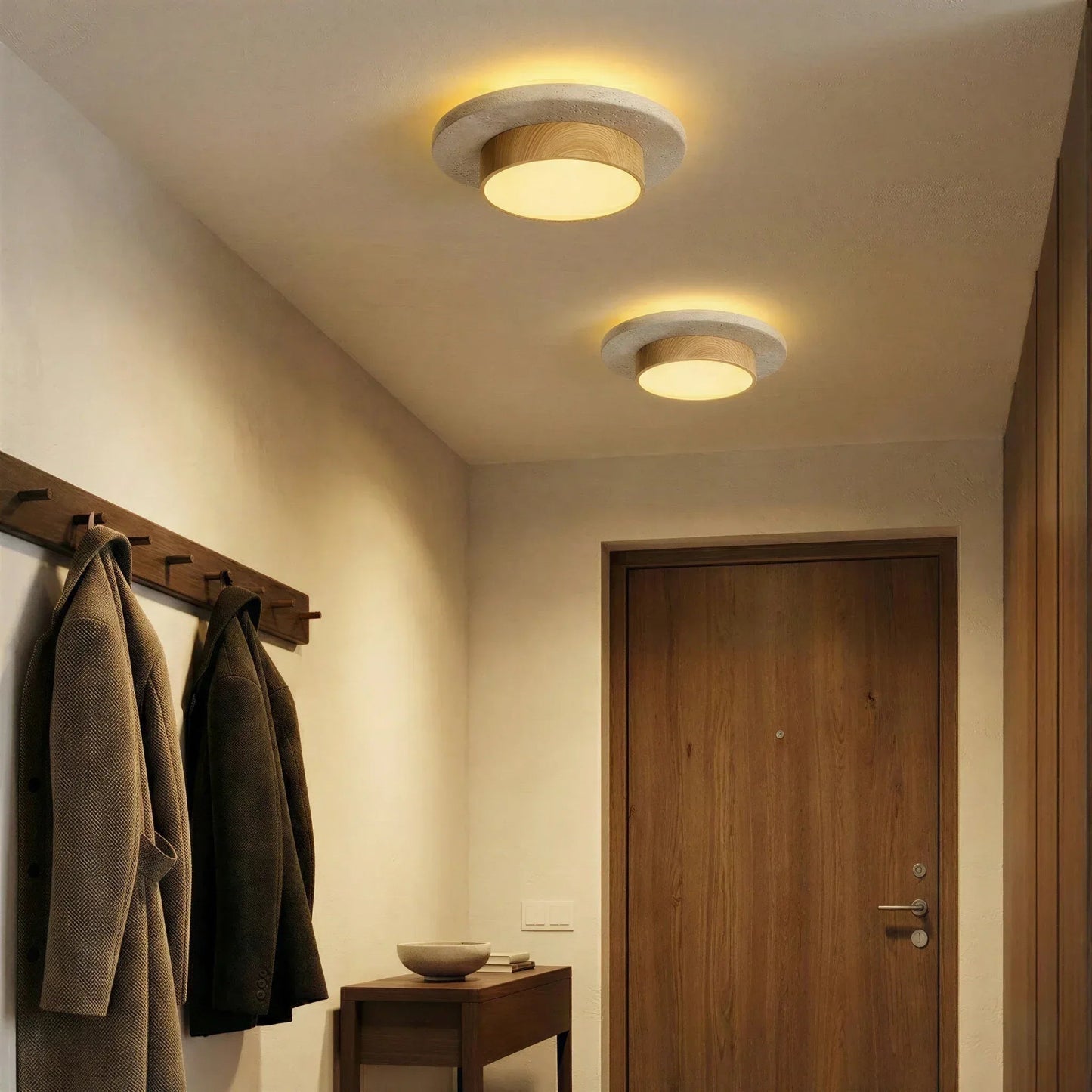 Roundel Travertine Disc Ceiling Light
