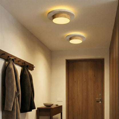 Roundel Travertine Disc Ceiling Light