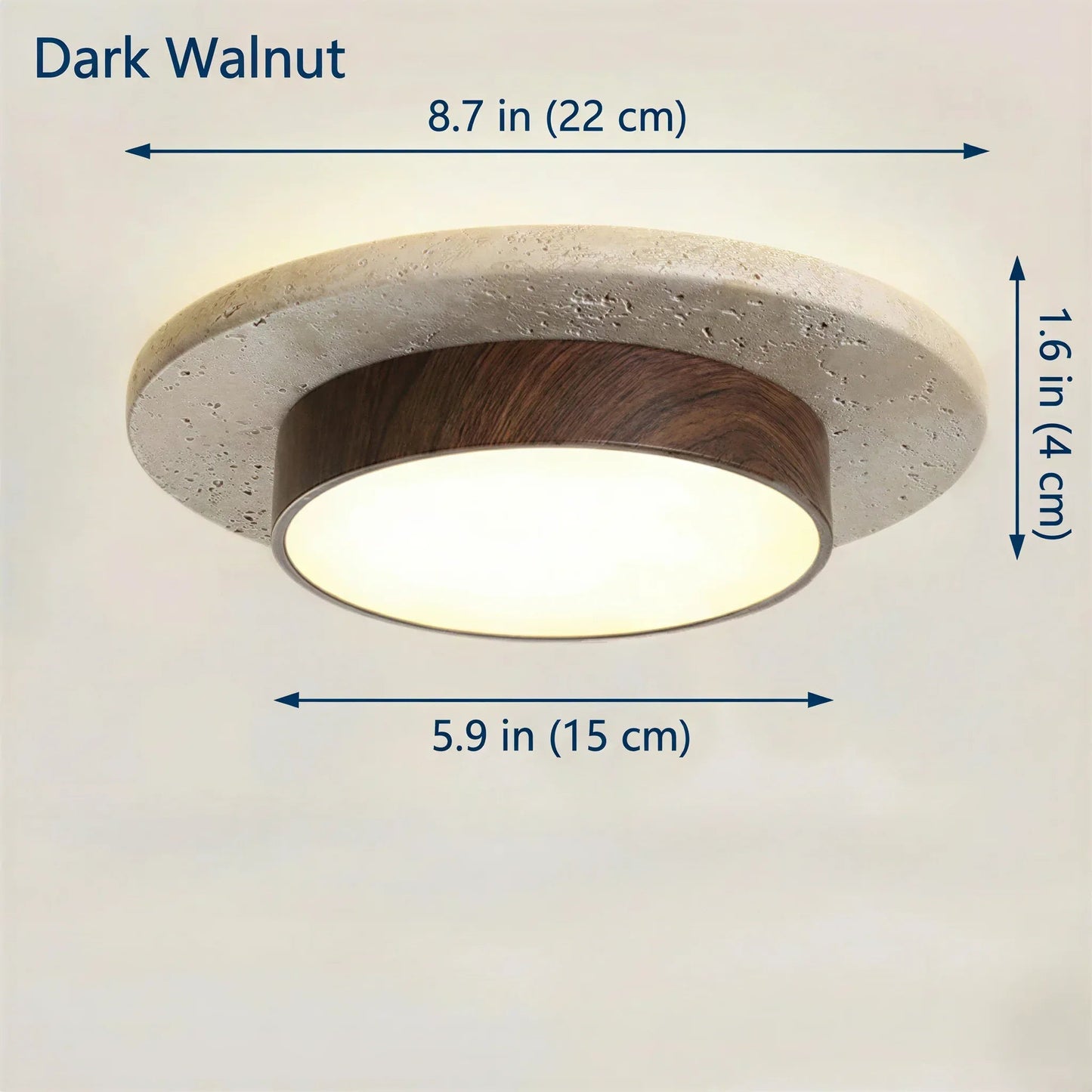Roundel Travertine Disc Ceiling Light