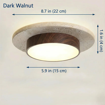 Roundel Travertine Disc Ceiling Light