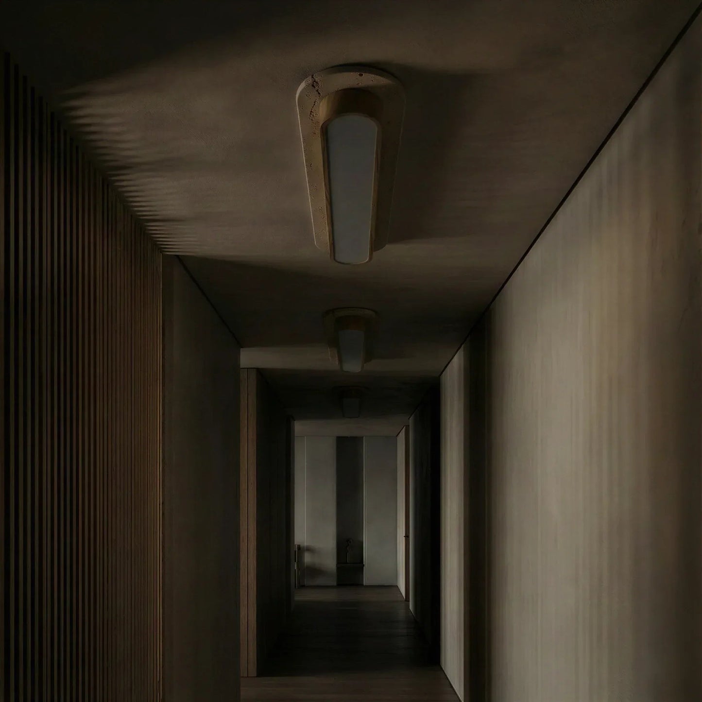 Strata Travertine Capsule Ceiling Light