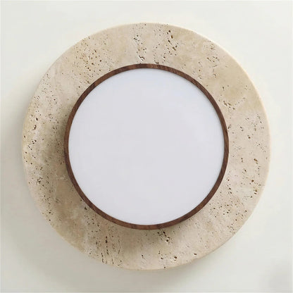 Roundel Travertine Disc Ceiling Light