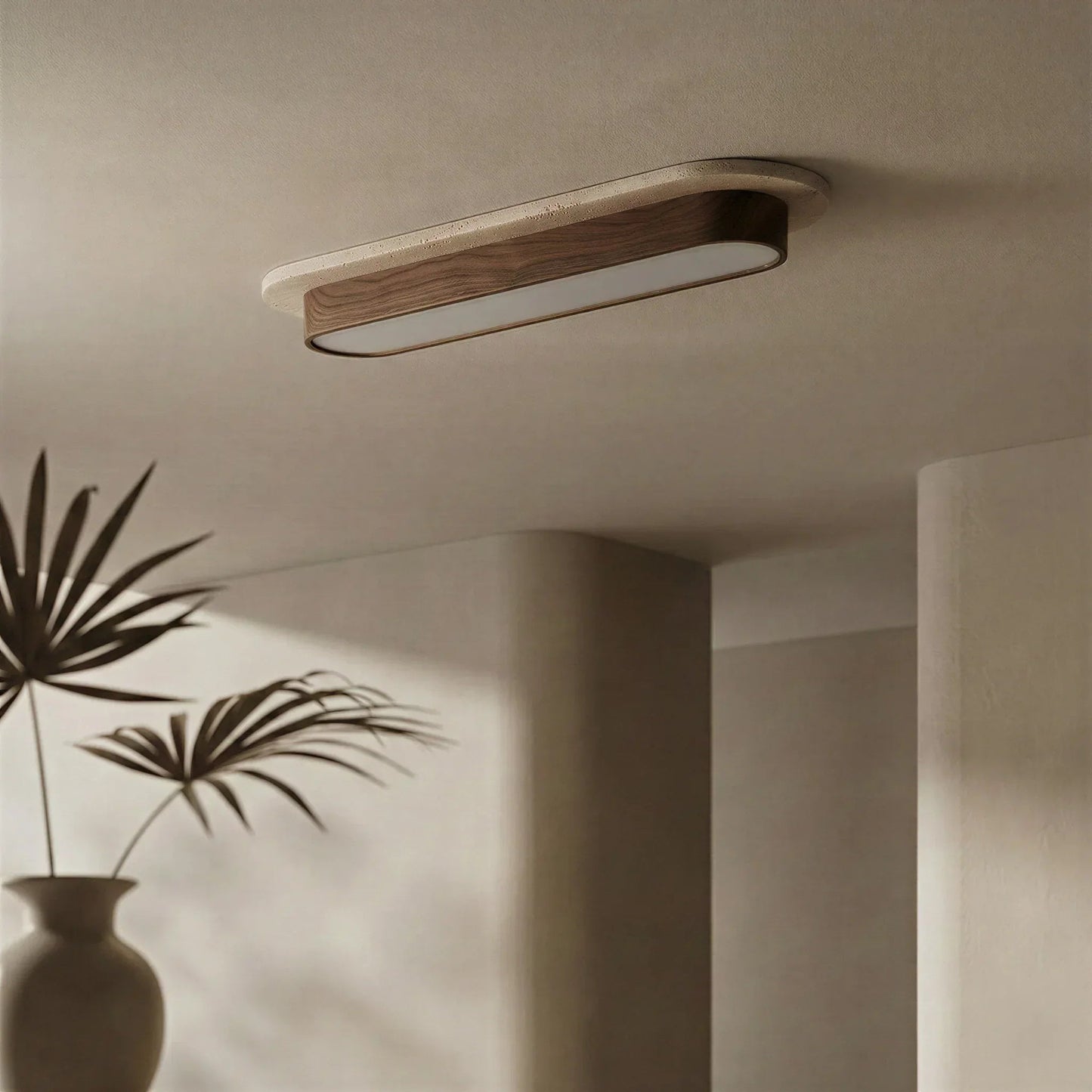 Strata Travertine Capsule Ceiling Light