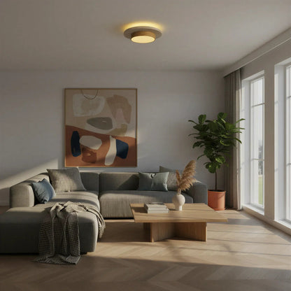 Roundel Travertine Disc Ceiling Light