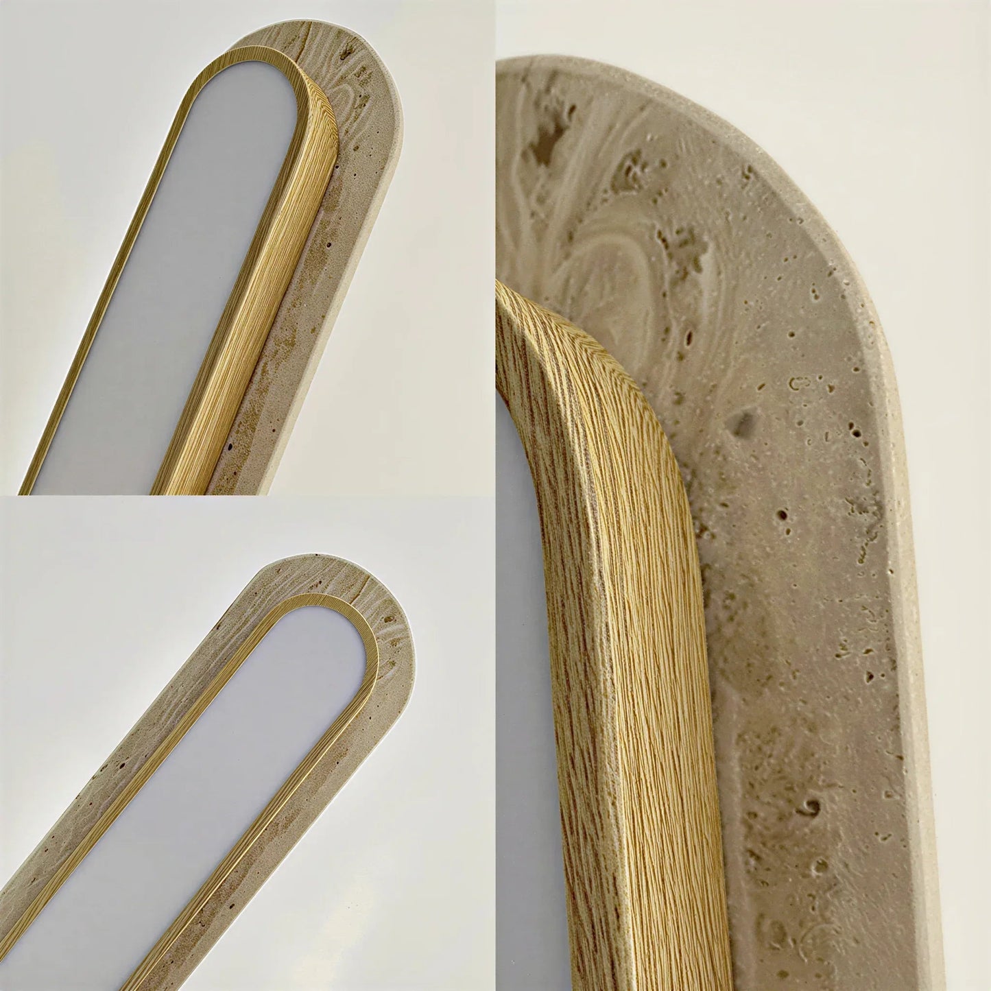 Strata Travertine Capsule Ceiling Light