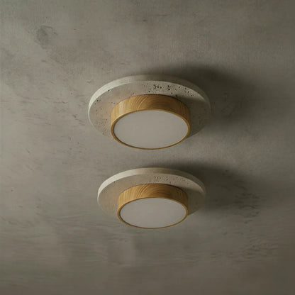 Roundel Travertine Disc Ceiling Light