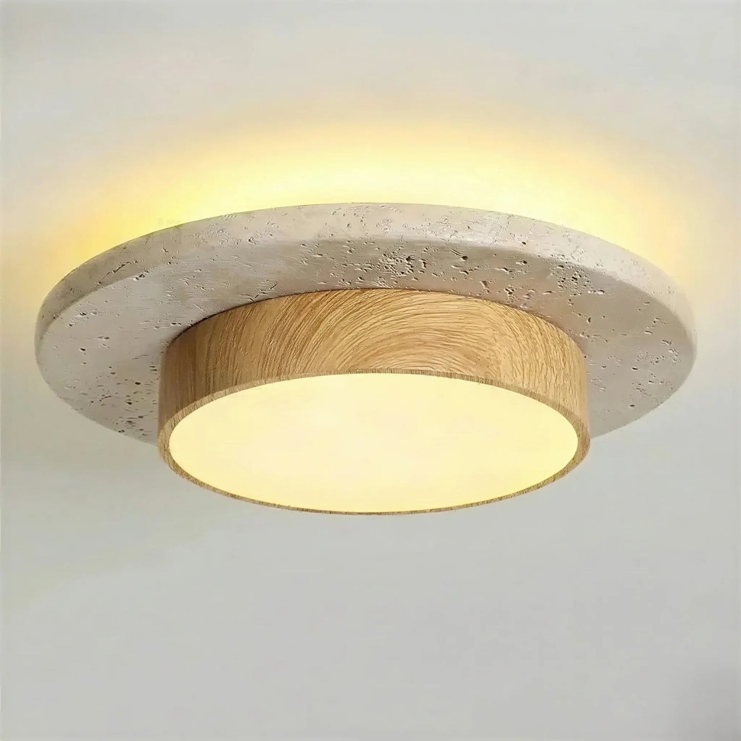 Roundel Travertine Disc Ceiling Light