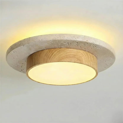 Roundel Travertine Disc Ceiling Light