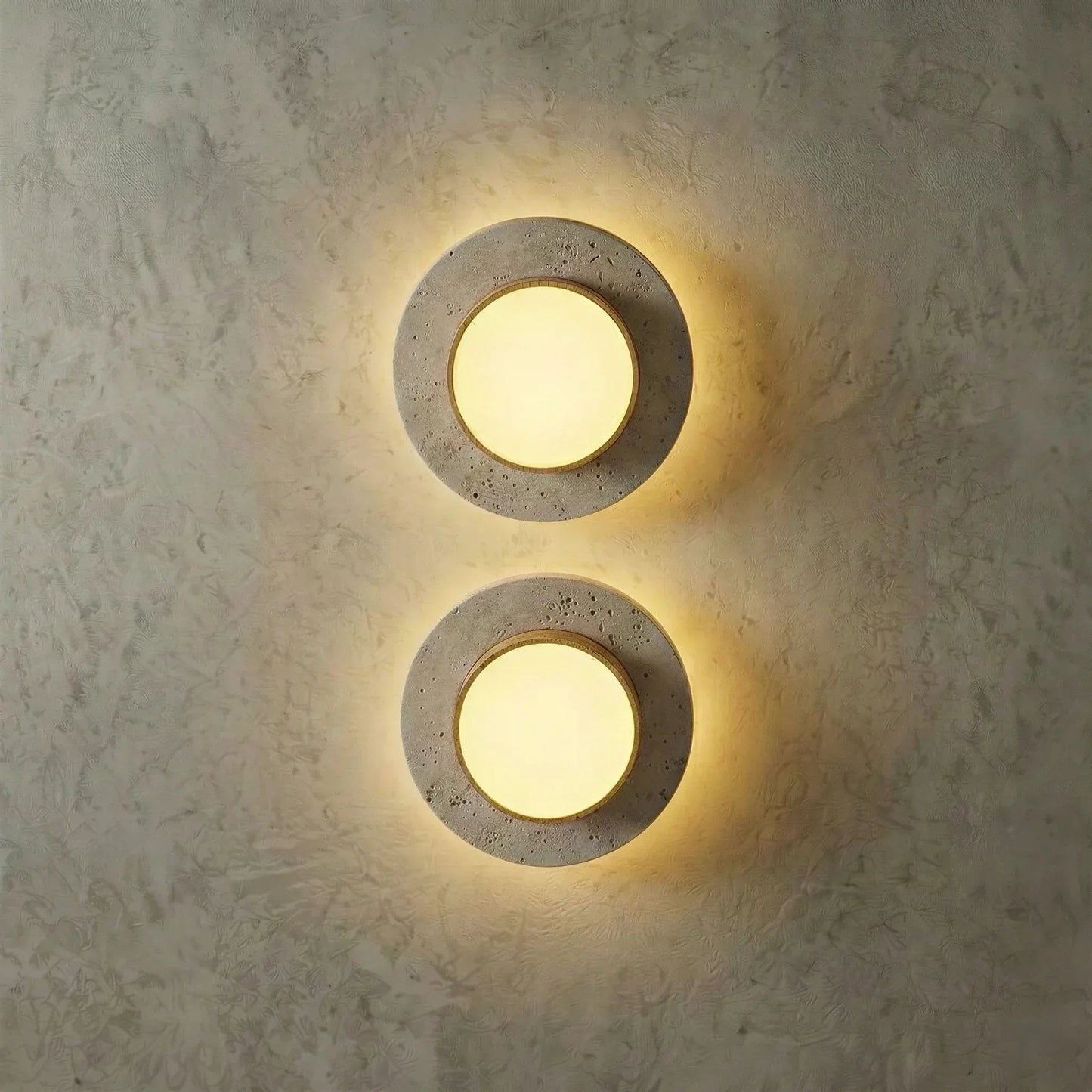 Roundel Travertine Disc Ceiling Light