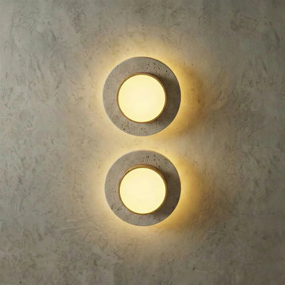 Roundel Travertine Disc Ceiling Light