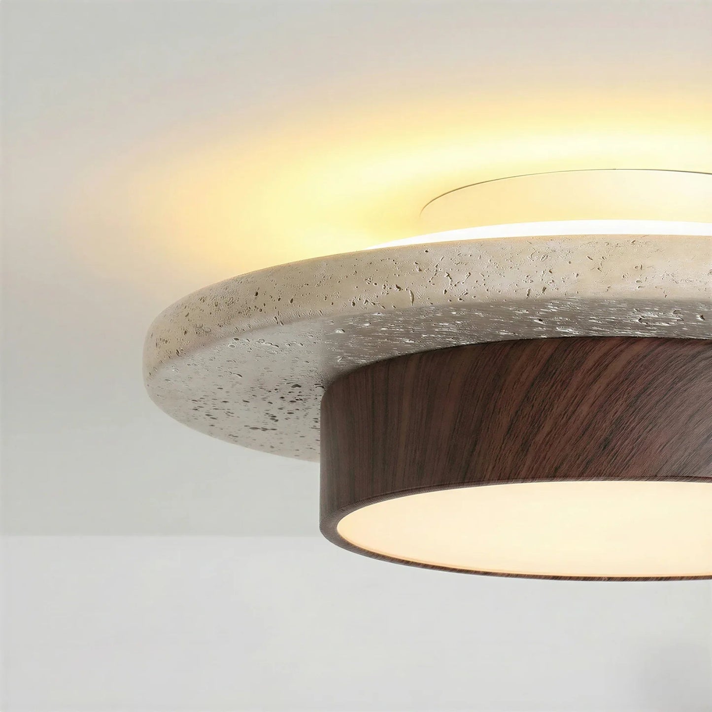 Roundel Travertine Disc Ceiling Light