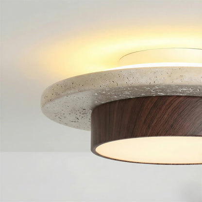 Roundel Travertine Disc Ceiling Light