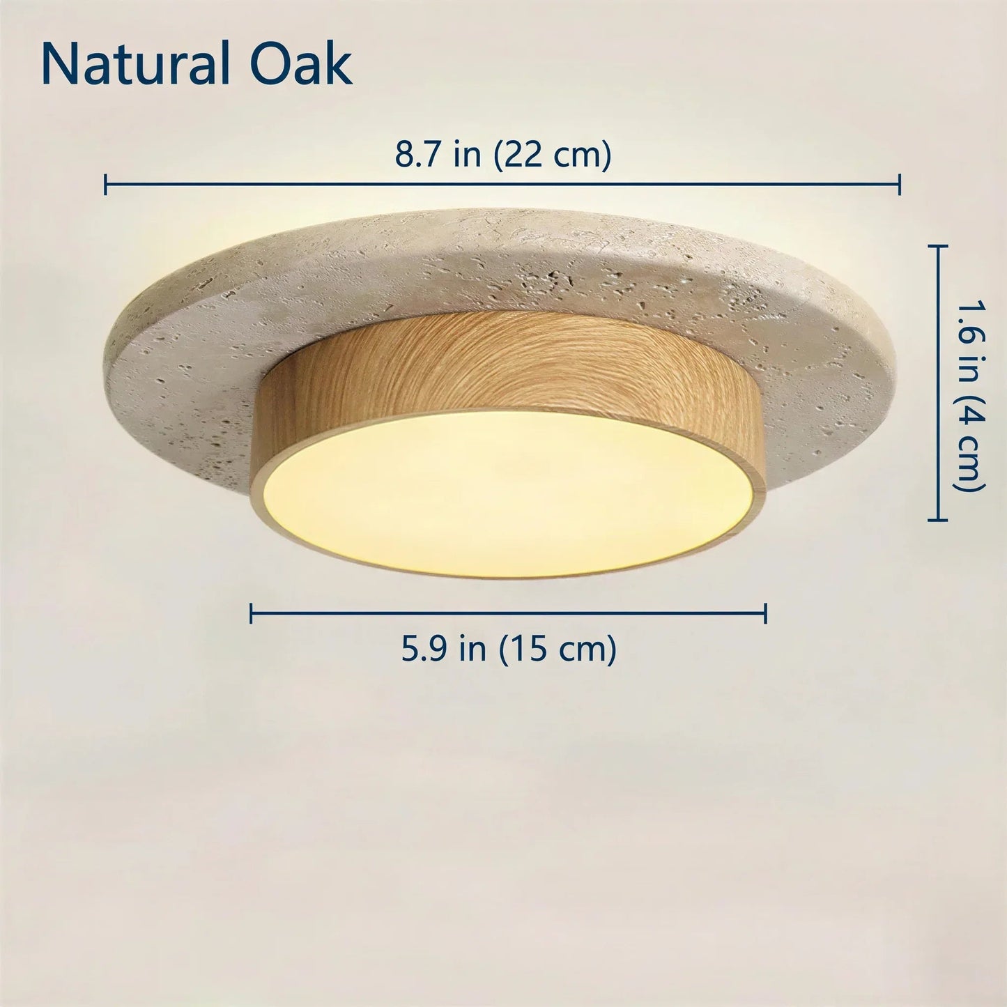 Roundel Travertine Disc Ceiling Light