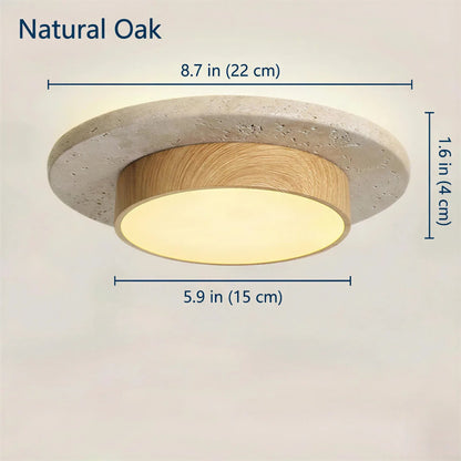 Roundel Travertine Disc Ceiling Light