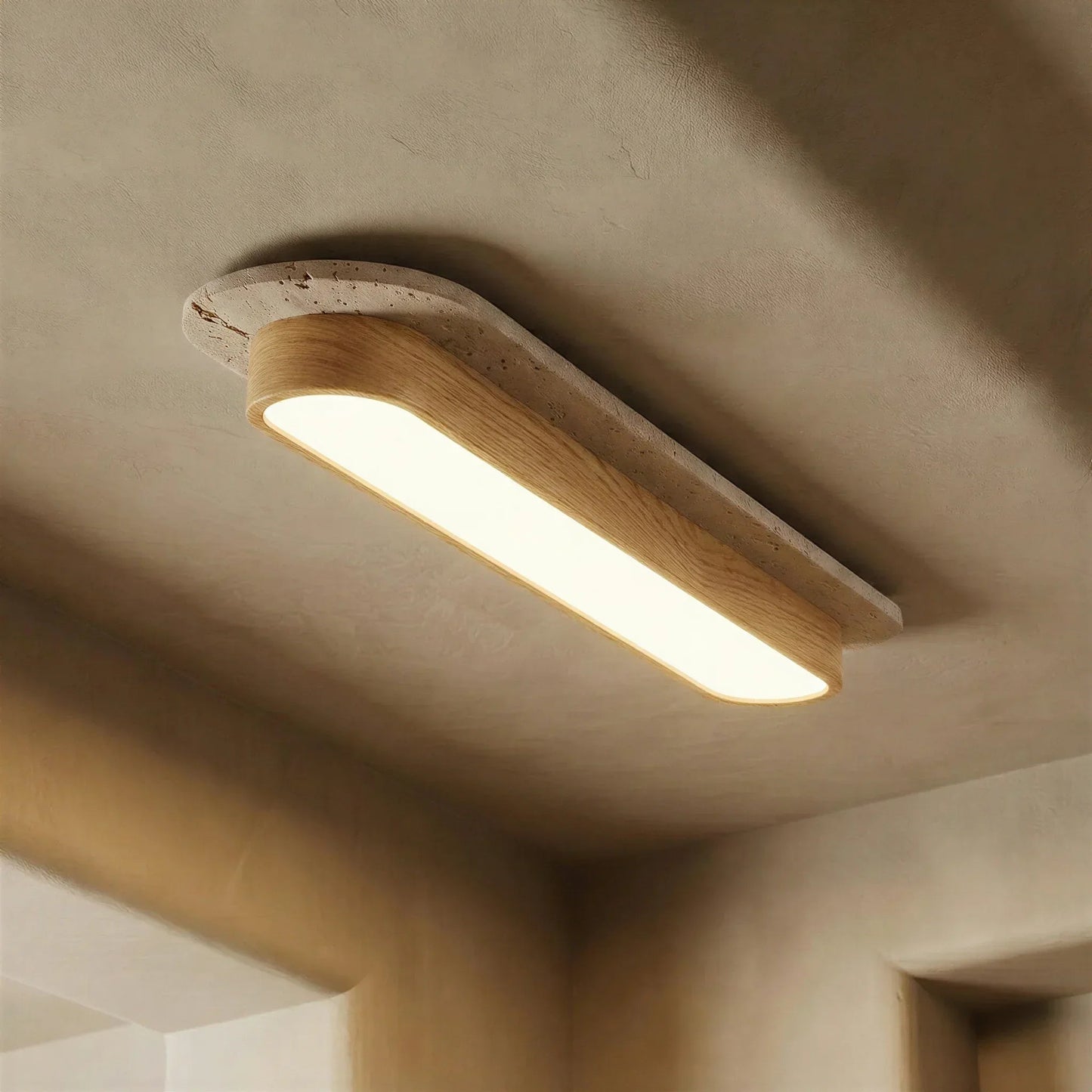 Strata Travertine Capsule Ceiling Light