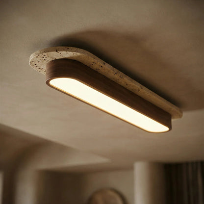 Strata Travertine Capsule Ceiling Light